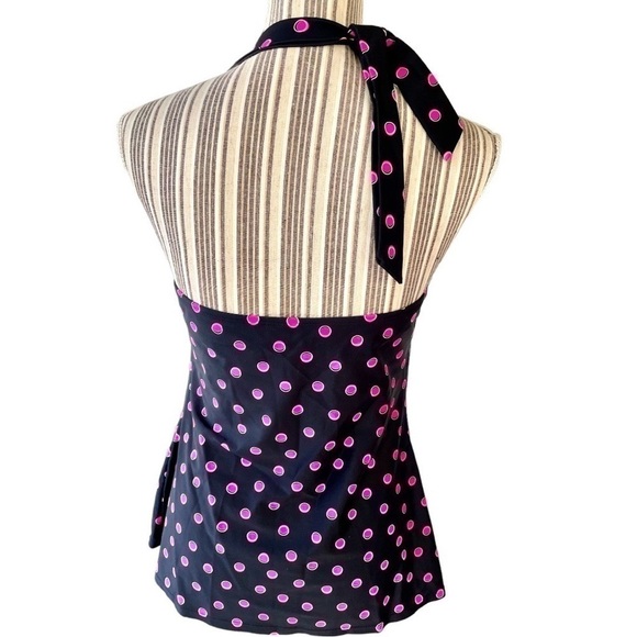 Smart & Sexy Swim, retro tankini top, size 36C, full bra, halter tie, EUC - Picture 3 of 6
